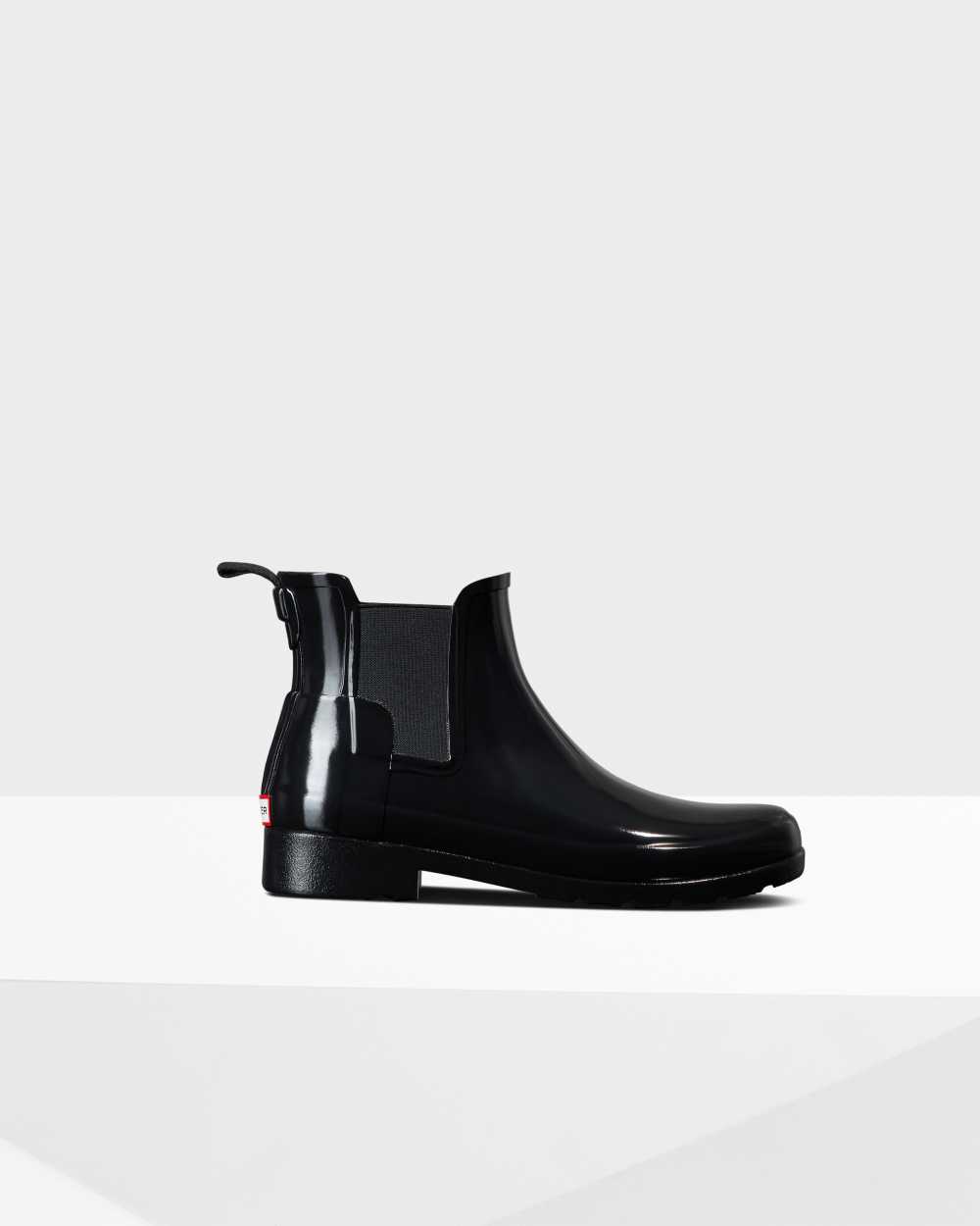 Hunter Refined Gloss Slim Fit Women's Chelsea Boots NZ-24033R Black